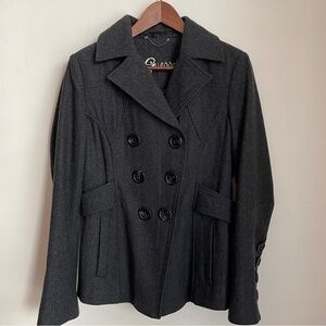 VTG Double Breasted Peacoat Jacket Wool Grunge Dark Academia Parisian Y2K 90s L